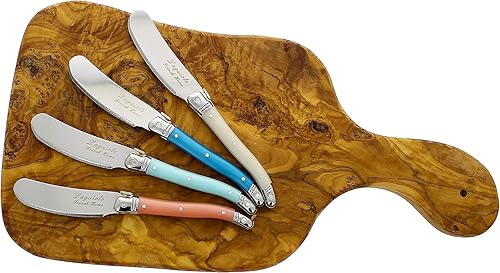 French Home - Juego de esparcidor de queso (5 unidades), color marrón y turquesa