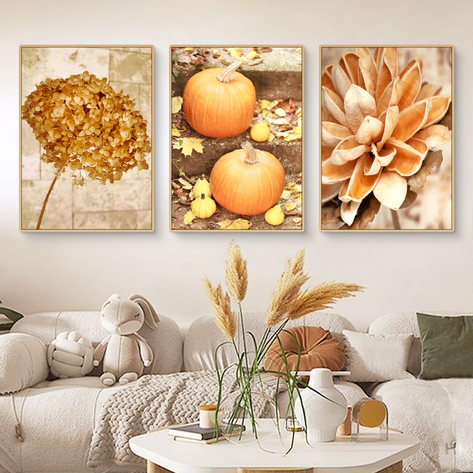 3er Poster Set Herbst Deko - Eichhörnchen & Ahornblätter 30x40cm