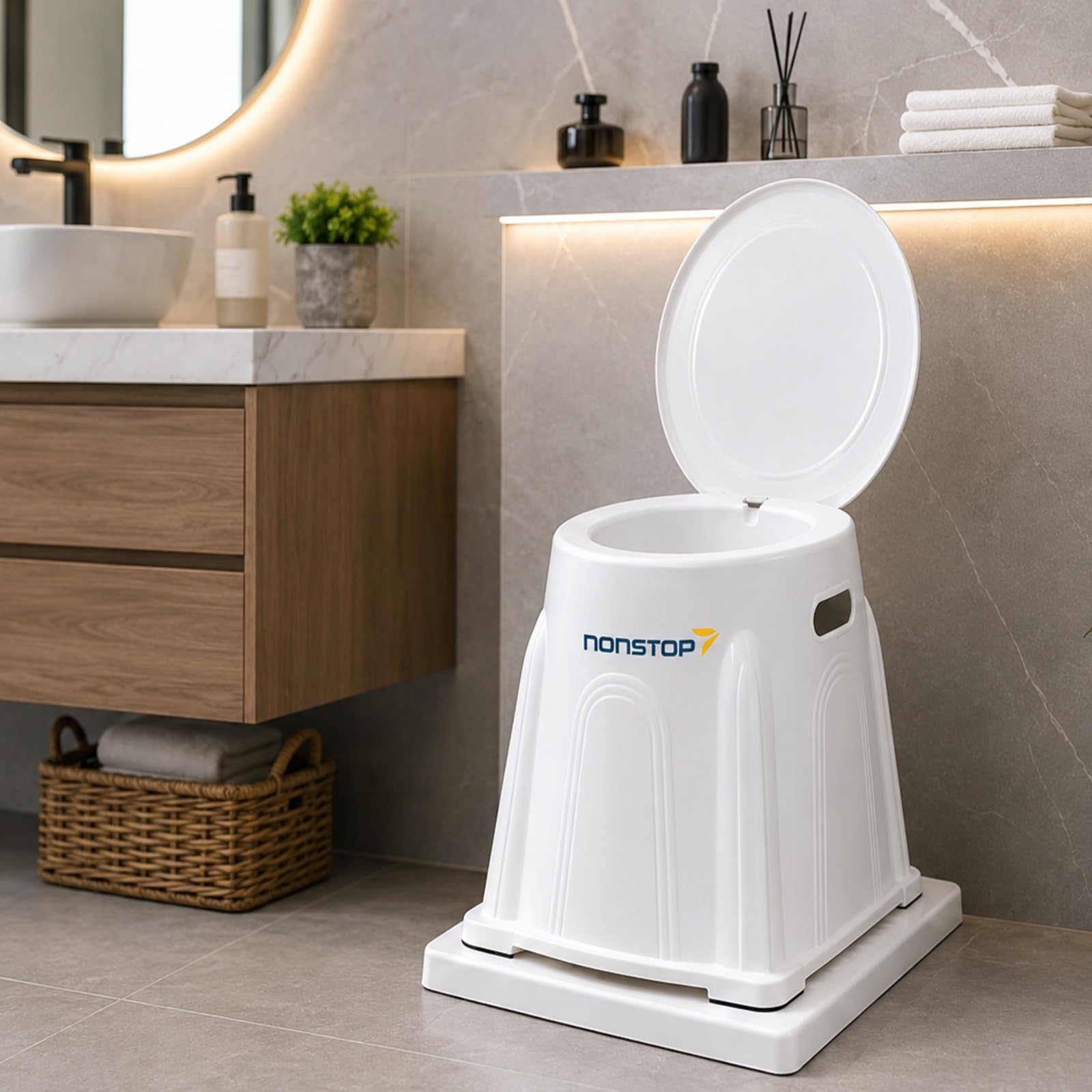 NONSTOP (Simple Style) Indian to Western Toilet Converter | Commode Chair for Toilet Adult | Heavy Duty Toilet Seat for Elderly Handicap | Portable Western Commode with 5 Years Warranty - White-image-13