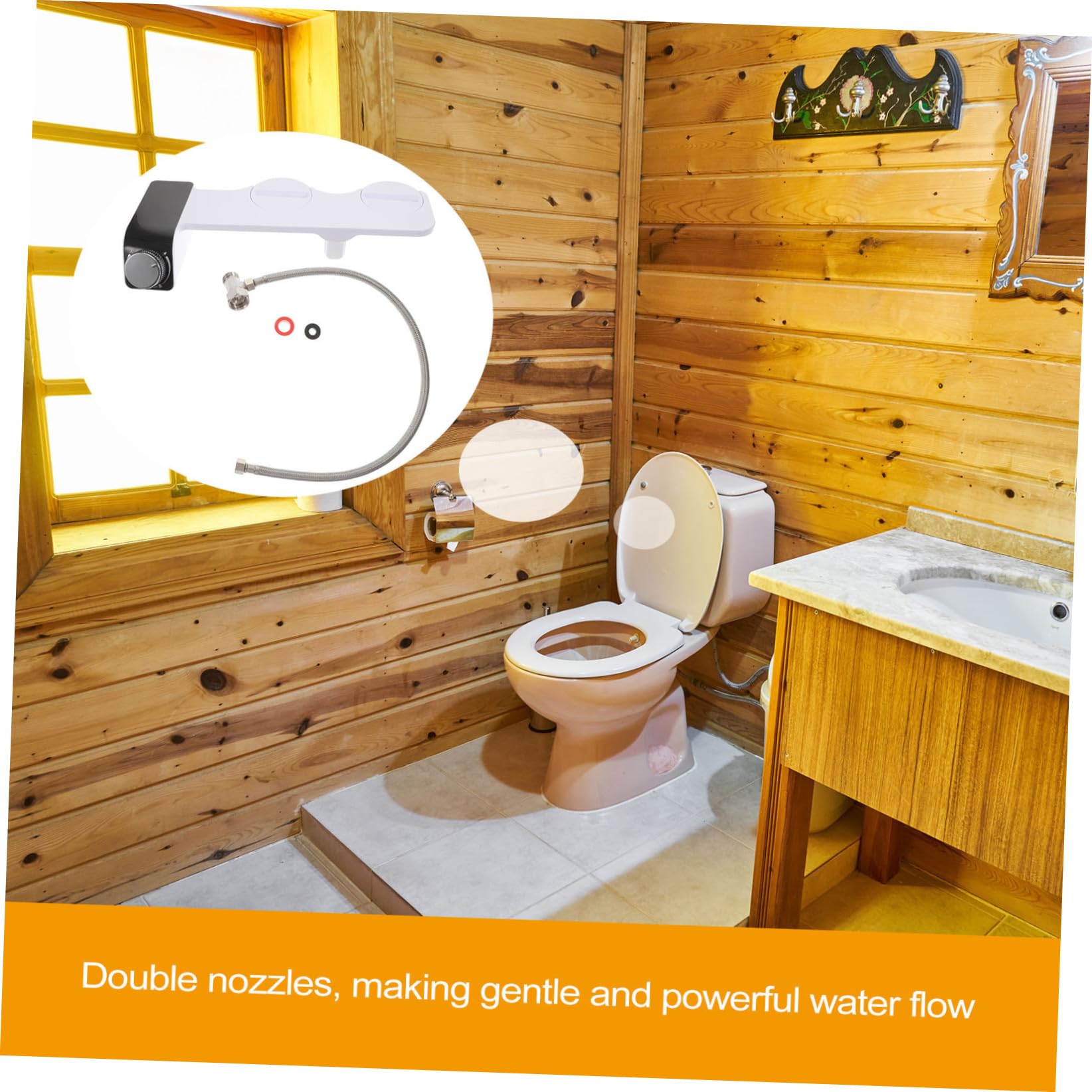 SHINEOFI Accesorio De Boquilla Doble Autolimpiante Para Bidet Accesorio Para Bidet No Eléctrico Para Uso Baño y Higiene Personal