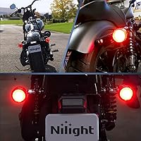 Vista 7 de Nilight Señales de Giro LED, Luces de Freno Traseras y de Marcha de 1157 Contactos Dobles Enchufe y Funciona para Harley Davidson Dyna Sportster
