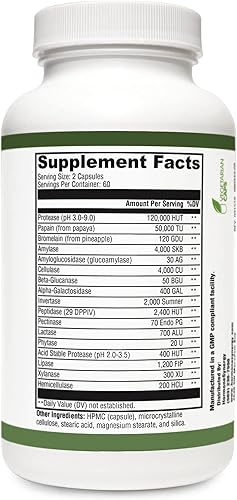 Miniatura 2 de Enzimas digestivas 120 cápsulas vegetales  Enzimas digestivas resistentes a múltiples ácidos, aptas para veganos*