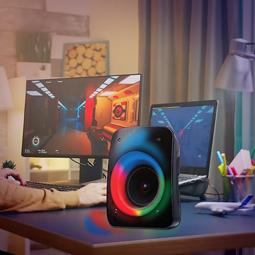 Miniatura 8 de Coby Altavoz Bluetooth inalámbrico, altavoces recargables para interiores y exteriores, Bluetooth inalámbrico, reproducción de 7 horas, 11 modos de