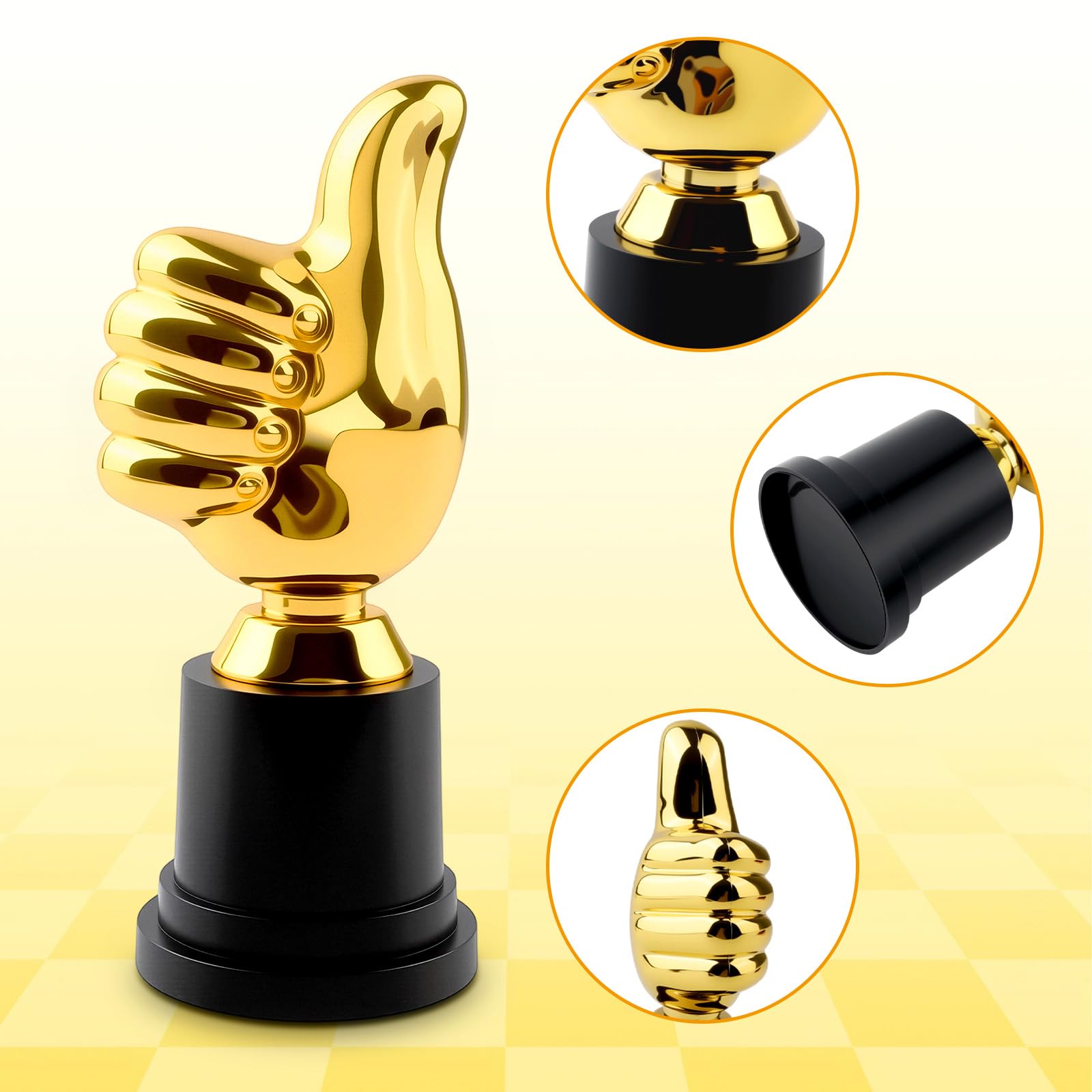 Copa dorada con pulgar alto, 1 trofeo de pulgar/1ª copa con pulgar de cristal para torneos deportivos, competiciones de talentos, regalos de fiesta, juegos, aulas, competiciones de fútbol