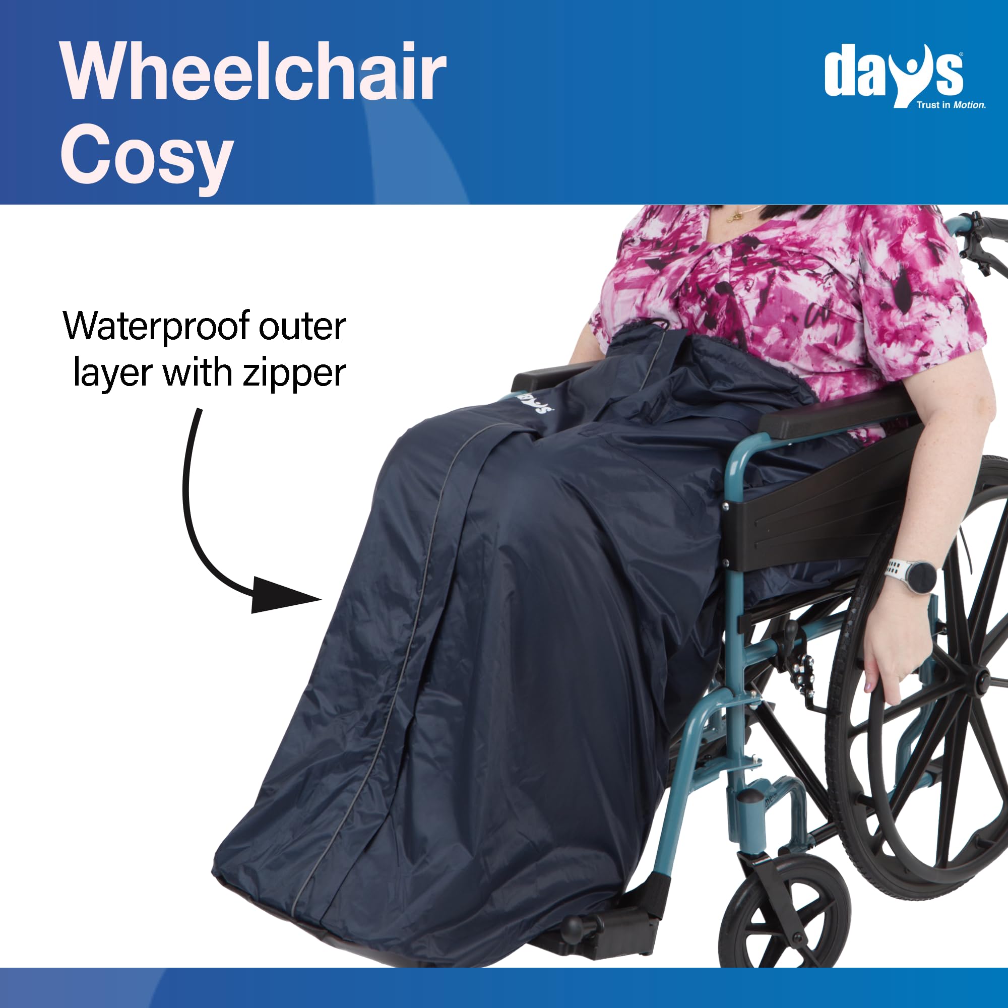 Homecraft Wheelchair Cosy, Waterproof and Spill Proof, Cover the Lower Body for a Warm and Comfortable Wheelchair Experience, Long