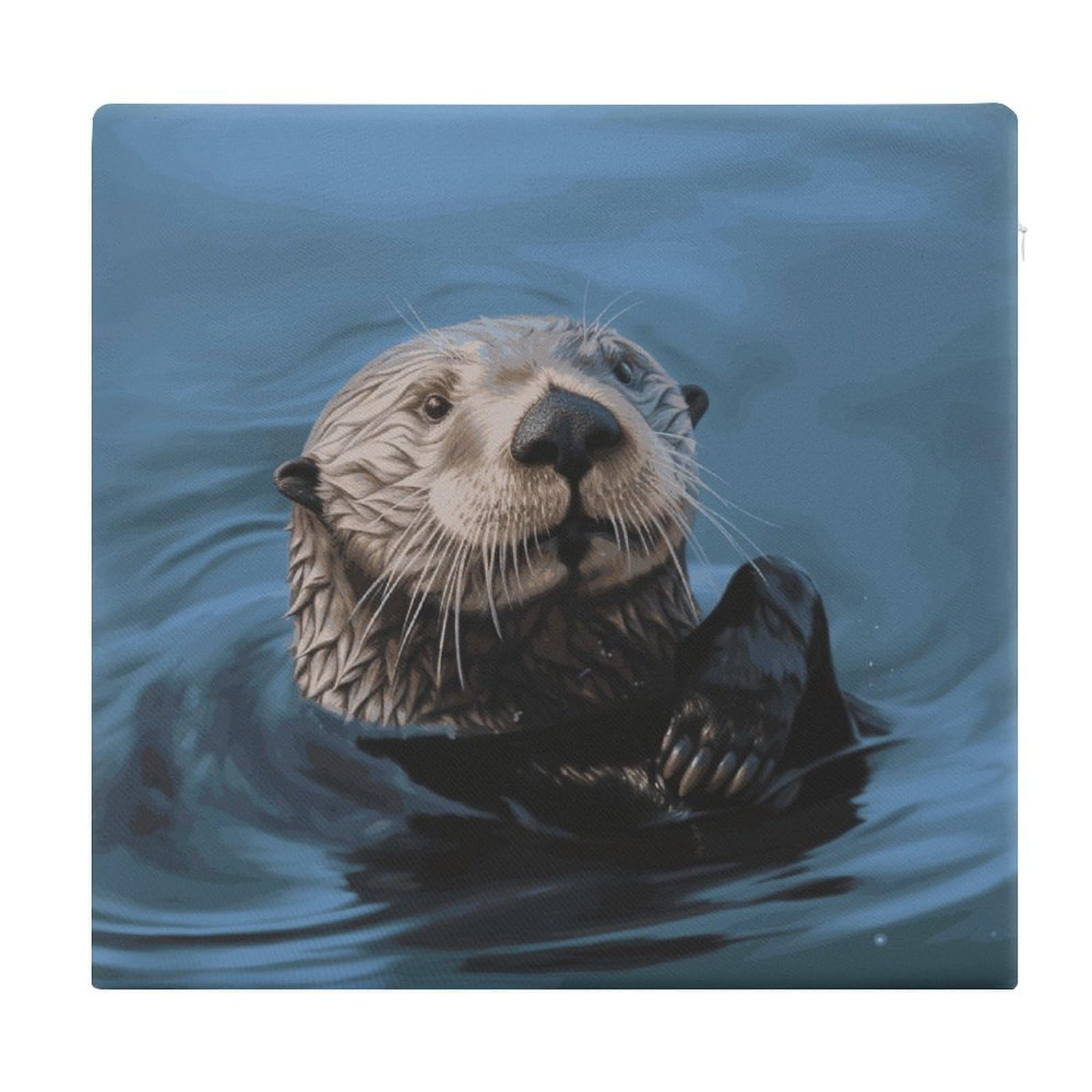 Adfgyerh Style Sea Otter(1) Cushions Memory Foam For Adults, Seat Cushion Chair Pads Soft, Square Pillows For Dining, Kitchen, Office, Patio Chairs
