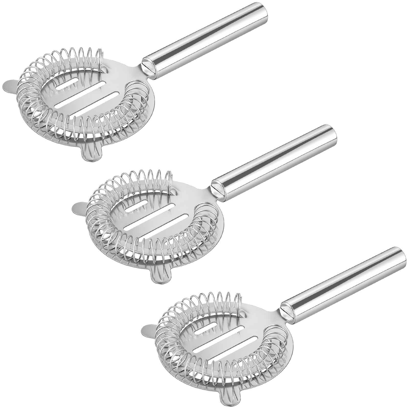 JIAYUET 3PCS Stainless Steel Cocktail Strainer, Drinks Strainer for Making Cocktails, Home Bars, Themed Parties