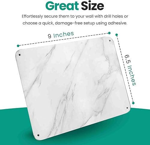 Miniatura 2 de MagGrip - Placa grande de acero inoxidable para imanes, parte trasera adhesiva 3M, tornillos de montaje - Ideal para estantes magnéticos, soportes