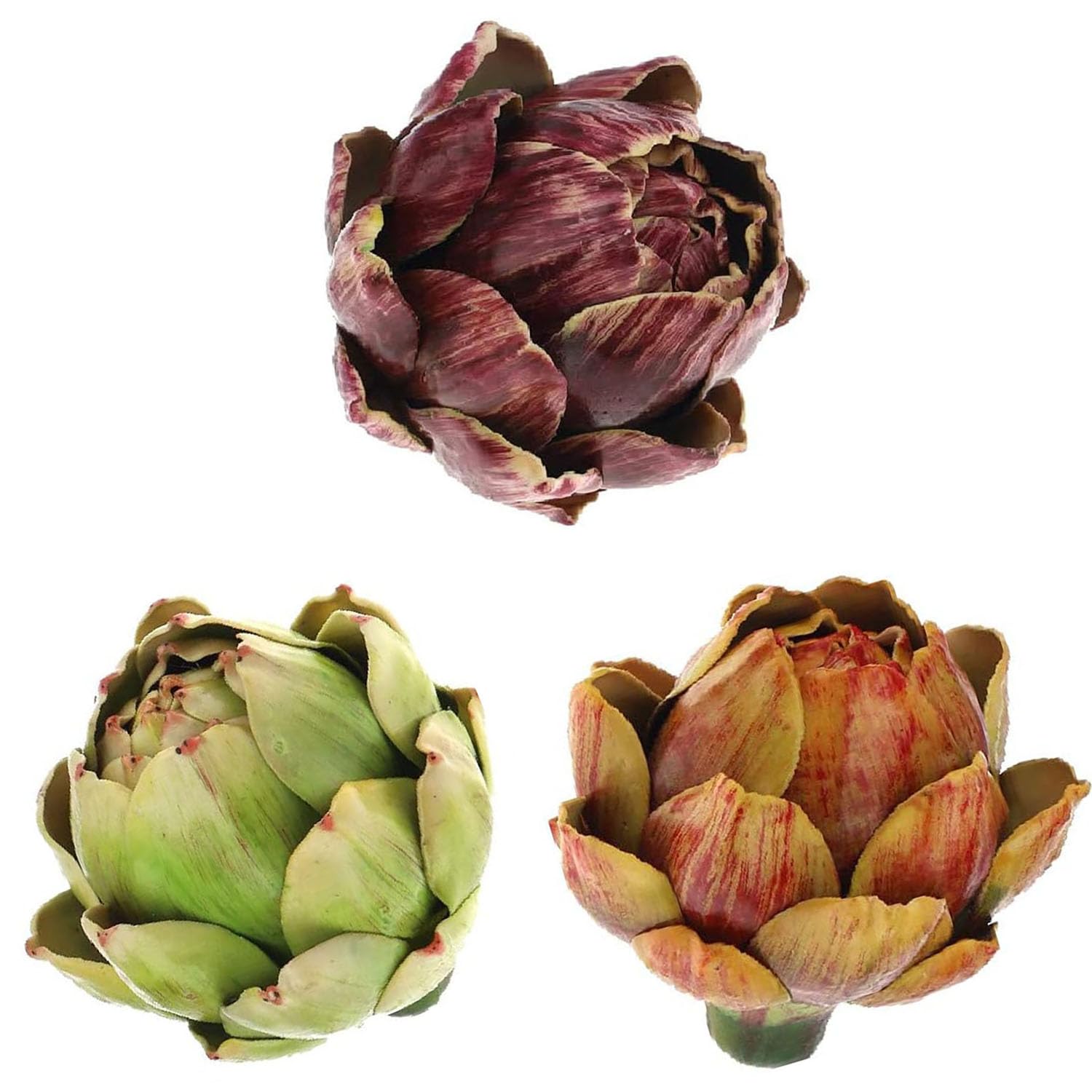 WESAPPINC 3Pcs Large Green Faux Artichokes Decor Artificial Vegetable and Fake Fruit Realistic Artichoke Bowl Filler for Home Kitchen Centerpiece Table Party Decorations (3pack Color)