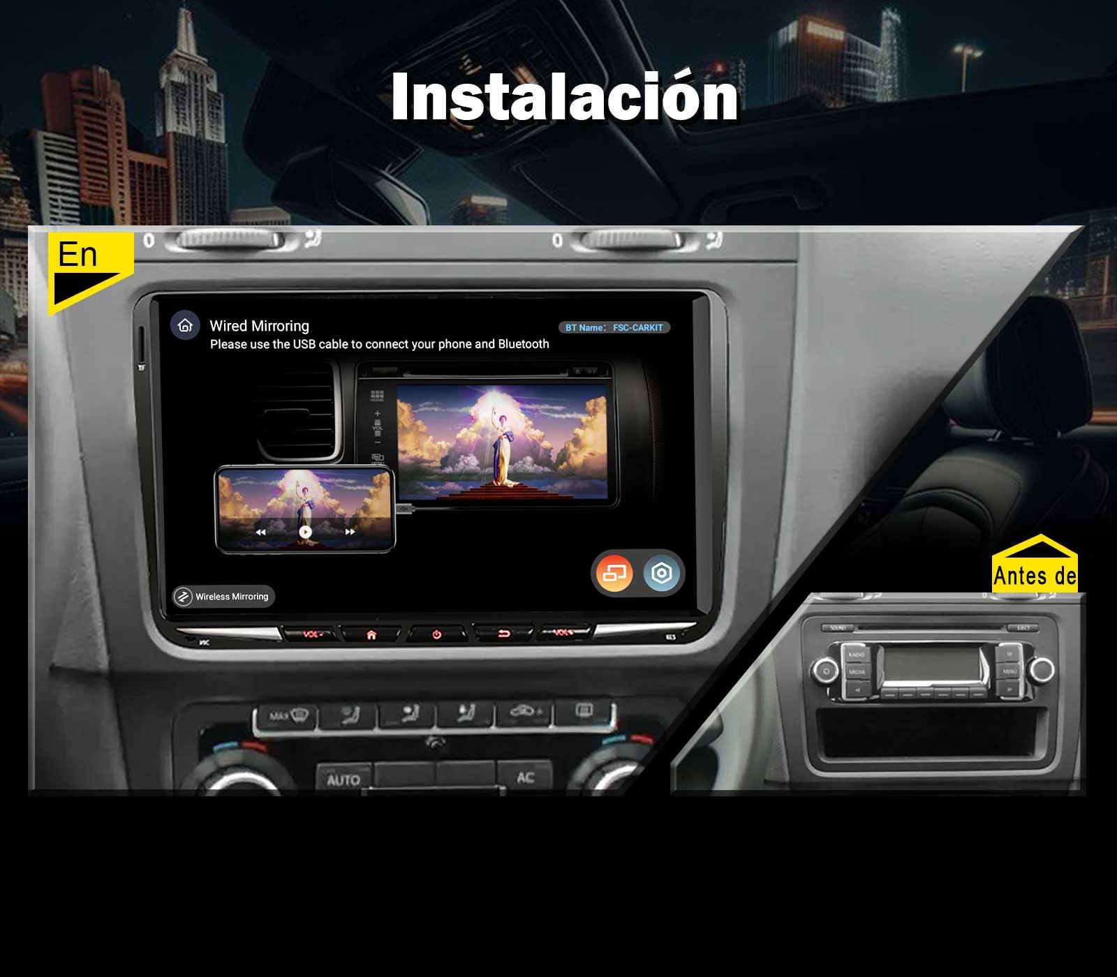 9" Qualcomm 128GB Android 16 Radio Coche Volkswagen Passat Golf 5 Golf 6 T5 | Erisin Radio Bluetooth VW Touran Polo 6R Caddy Jetta Seat Skoda CarPlay Android Auto GPS Navegador DAB+Wifi 4G DSP RDS Canbus