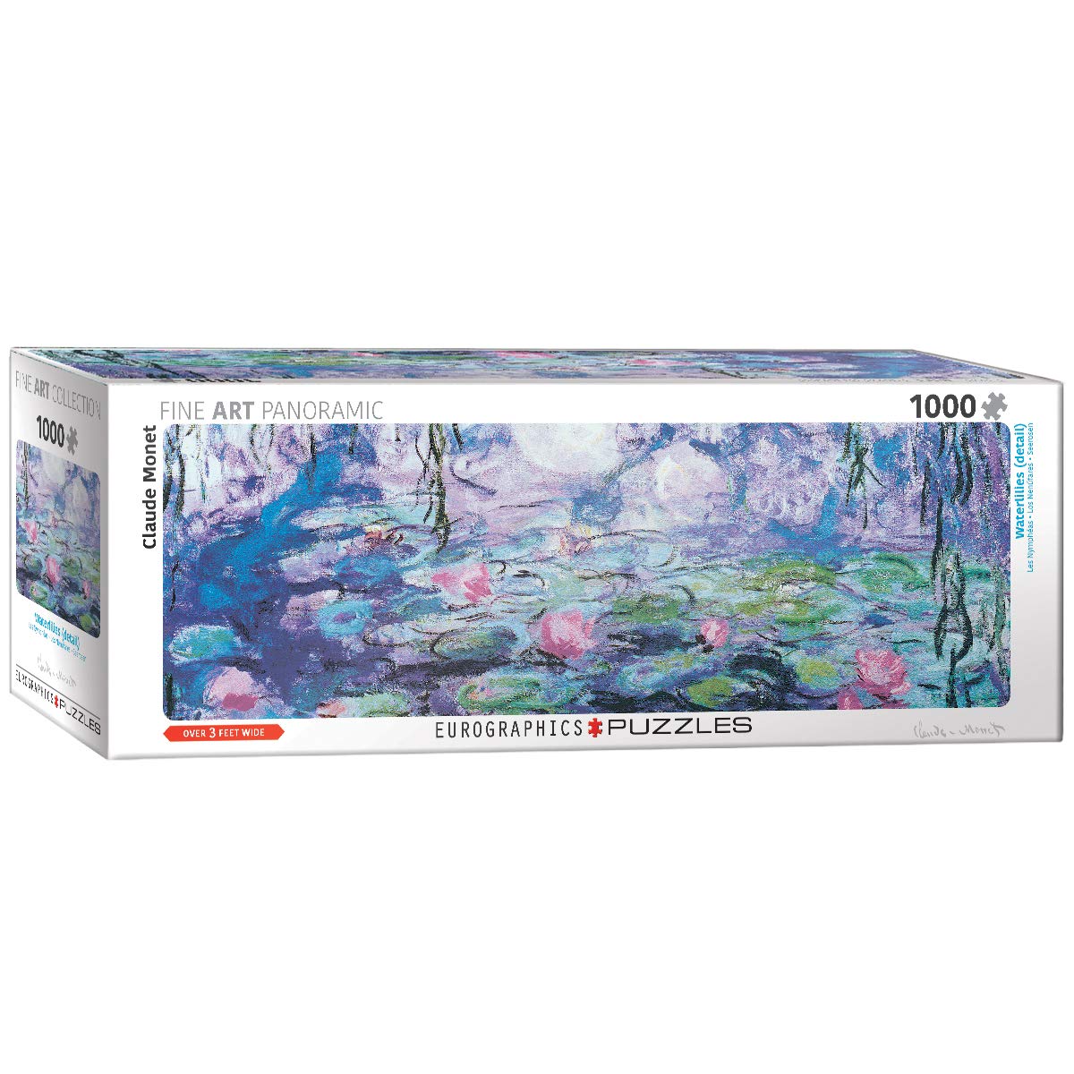 Water Lilies Claude Monet Panoramic 1000 piece jigsaw puzzle 960mm x 320mm