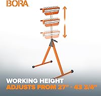 Vista 2 de BORA Portamate PM-5093 Tri Function Pedestal Roller 11.25" Polished Steel Roller, Ball Bearing Multi-Directional Rollers