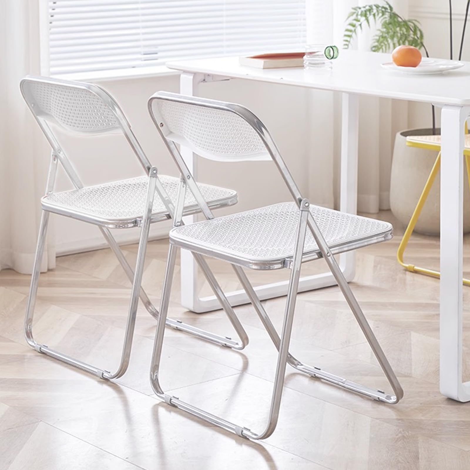 XUEGW 6 Pack Folding Chairs, Foldable Chair with Breathable Mesh Seat and Sturdy Metal Frame Capacity for Indoor Or Outdoor