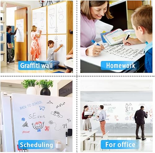 Miniatura 6 de OIZUMI Magnetic Whiteboard Paper, 36" x 48" Self Adhesive White Board for Wall,White Board Dry Erase Sticker for Home Office School,Great for