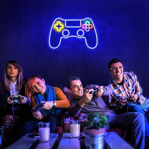 Miniatura 64 de Kavaas Letrero de neón para videojuegos, letrero de neón de juego para decoración de sala de juegos, letrero de neón LED para decoración