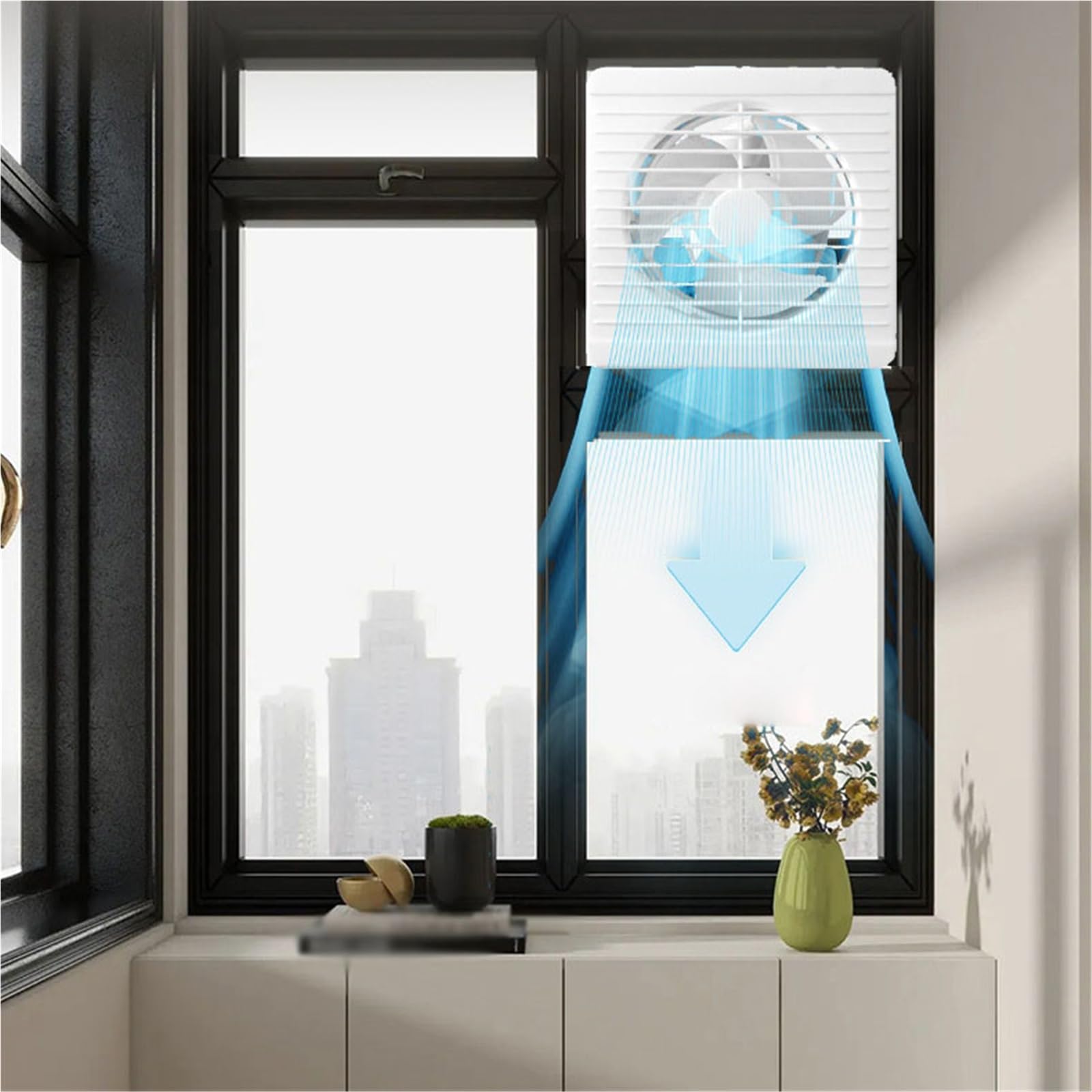 Ventilador de ático Extractor de aire for baño, montado en la pared y ventana for ventilación para el cuarto de baño