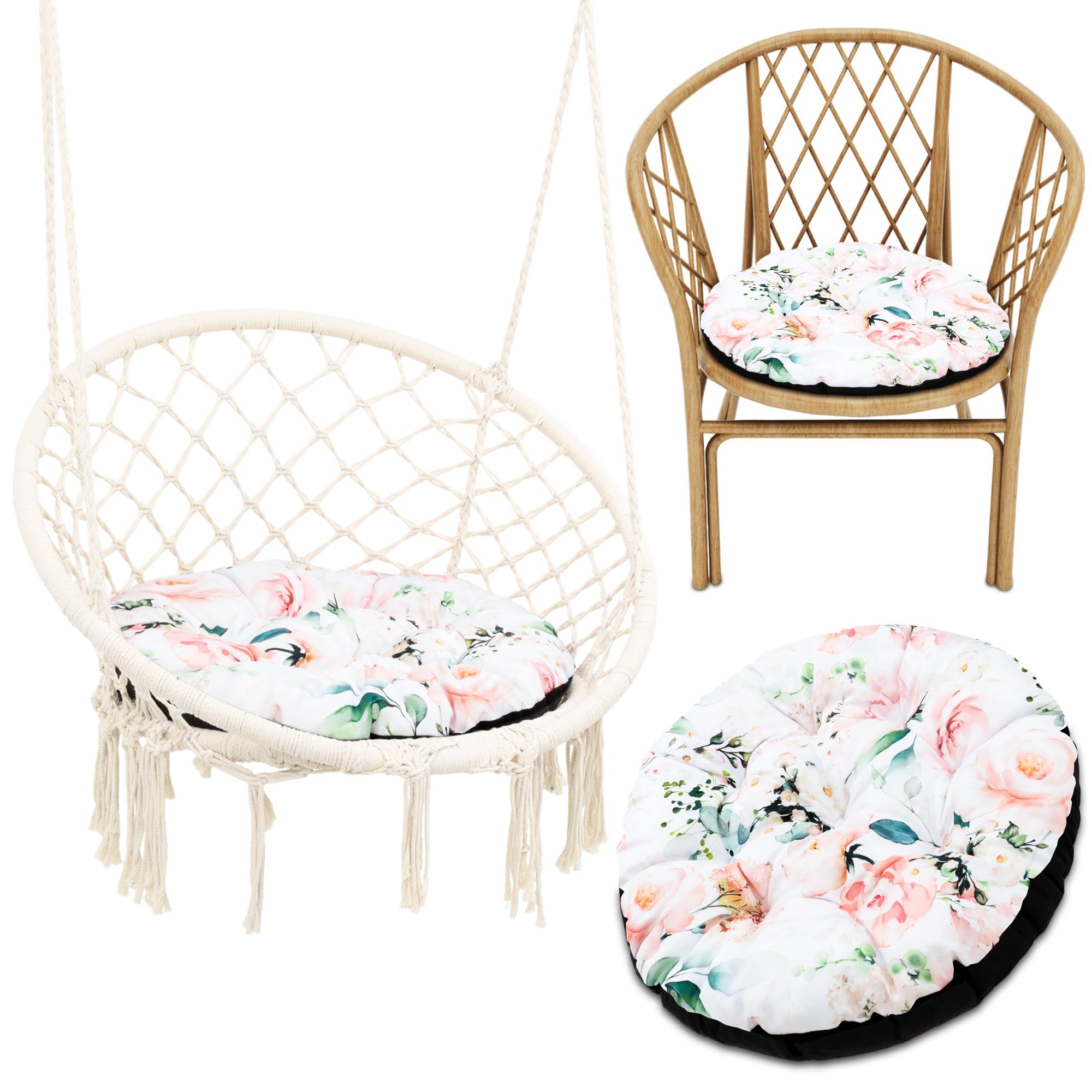 Coussin Rond Jardin Amazinggirl - Siège Suspendu, Papasan - Intérieur/Extérieur