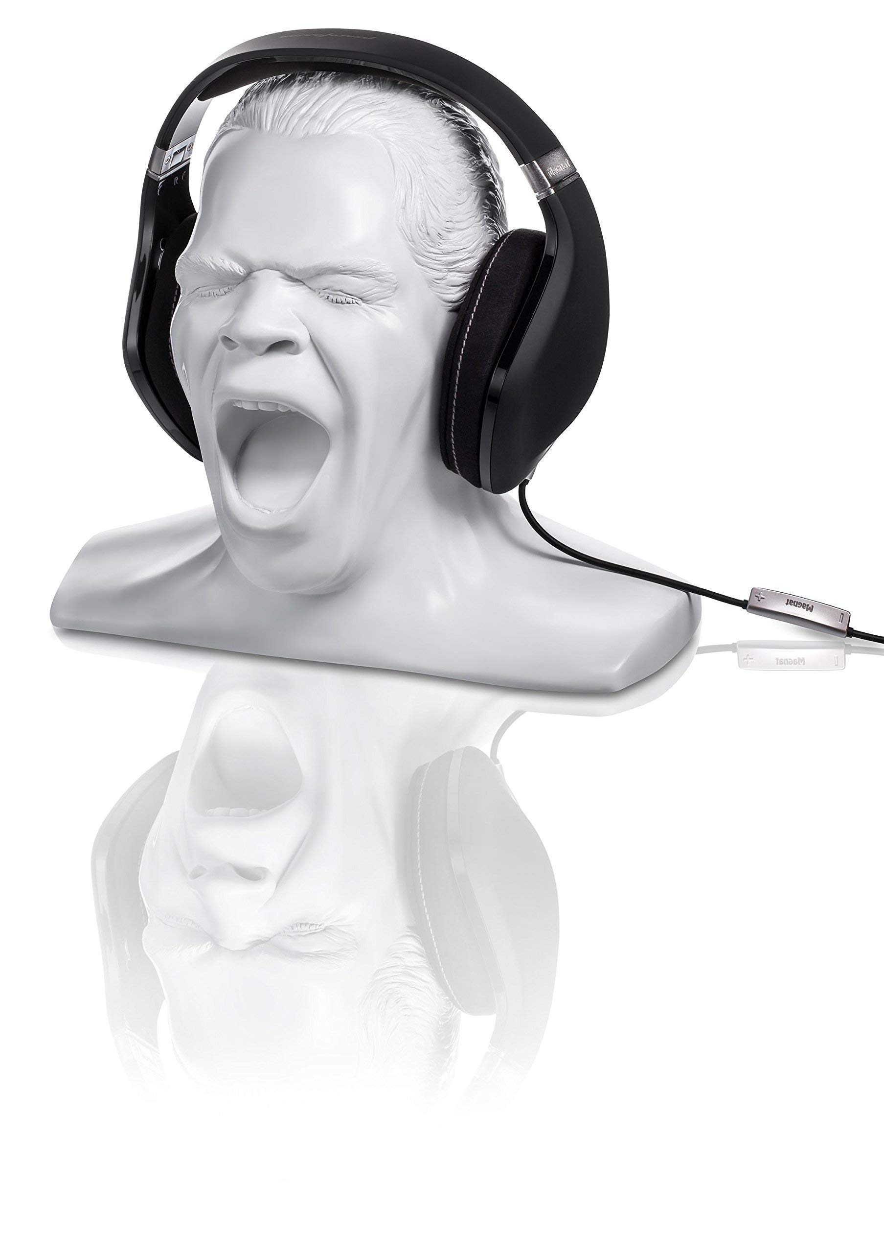 Oehlbach Scream Unlimited - Kopfhörerständer in Form des legendären Oehlbach-Kopfes - Optimale Aufbewahrung von größeren Over-/On-Ear Kopfhörer Handmade - weiß