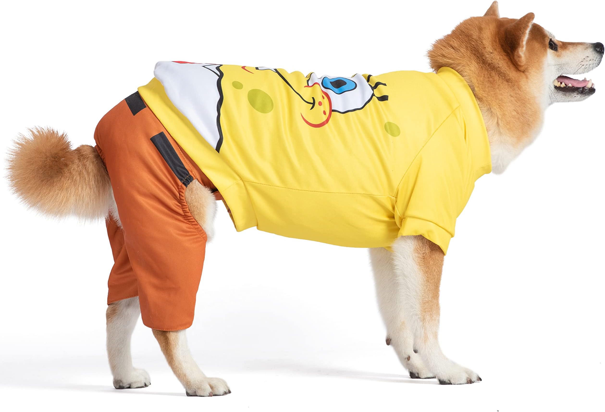 SpongeBob SquarePants for Pets Halloween Tee & Shorts for Dogs - Fun and Cute Halloween Costumes for Dogs - Officially Licensed Spongebob Squarepants Pet Products, Spongebob Dog Outfit Large, Yellow