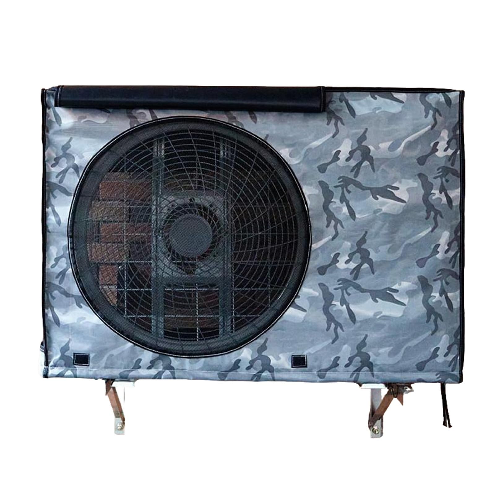 QYMYOZ External Air Conditioner Cover, Ventilated AC Unit Protector with Adjustable Straps, Fits Wall-Mounted Units (Gray, 96x70x40cm / 38x28x16in)