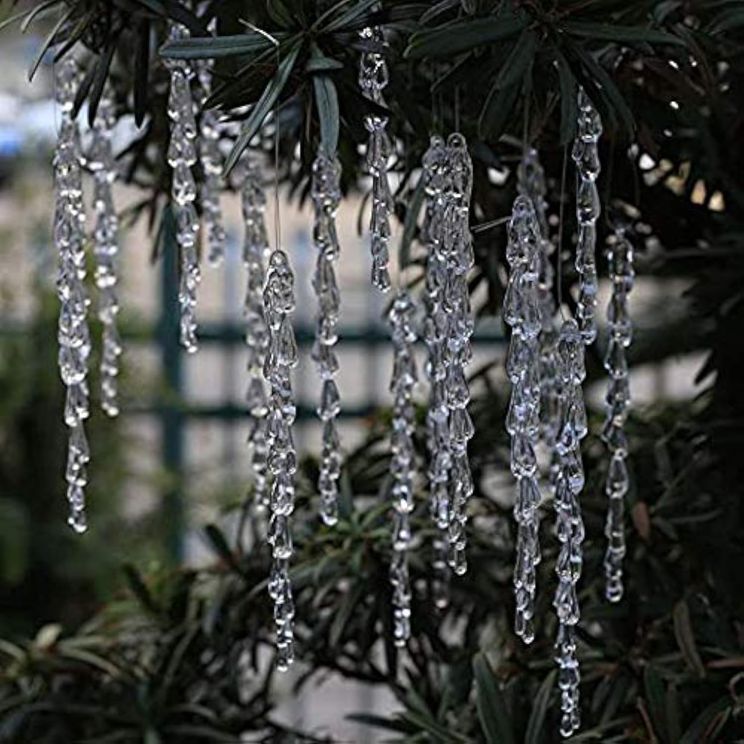 Dahi Icicle 50Pcs 50Pcs Clear Acrylic Icicle Ornaments Christmas Tree Ornaments Acrylic Clear Icicles Set For Christmas Tree Decoration (Icicle 50Pcs)