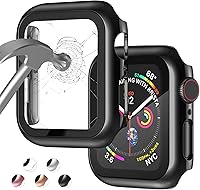 Vista 19 de Funda compatible con Apple Watch de 1 47⁄64 pulgadas (44 mm) Series 6/5/4/SE con protector de pantalla de vidrio templado integrado, cubierta