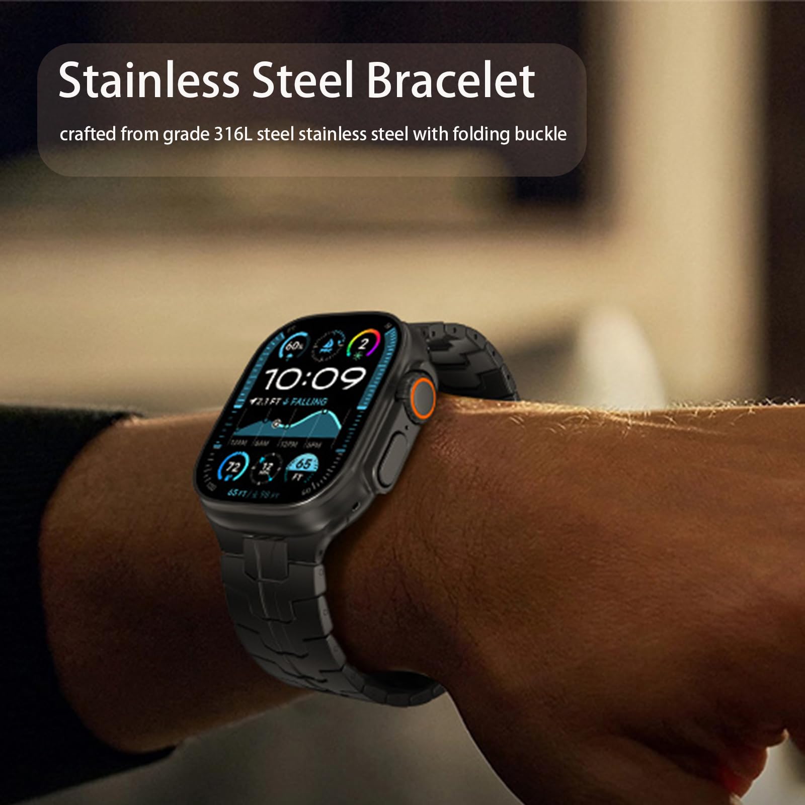 Blueshaweu Compatible avec Huawei Watch Fit 4 Pro - Bracelet de rechange en métal pour homme - Compatible avec Huawei Watch Fit 4 Pro, Fit 4, Fit 3