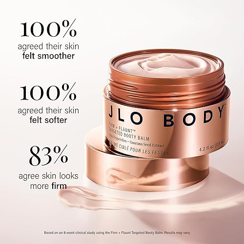 Miniatura 4 de JLO BEAUTY Firm + Flaunt Targeted Booty Balm, loción corporal reafirmante para el cuidado de la piel, crema hidratante que ayuda a reafirmar,