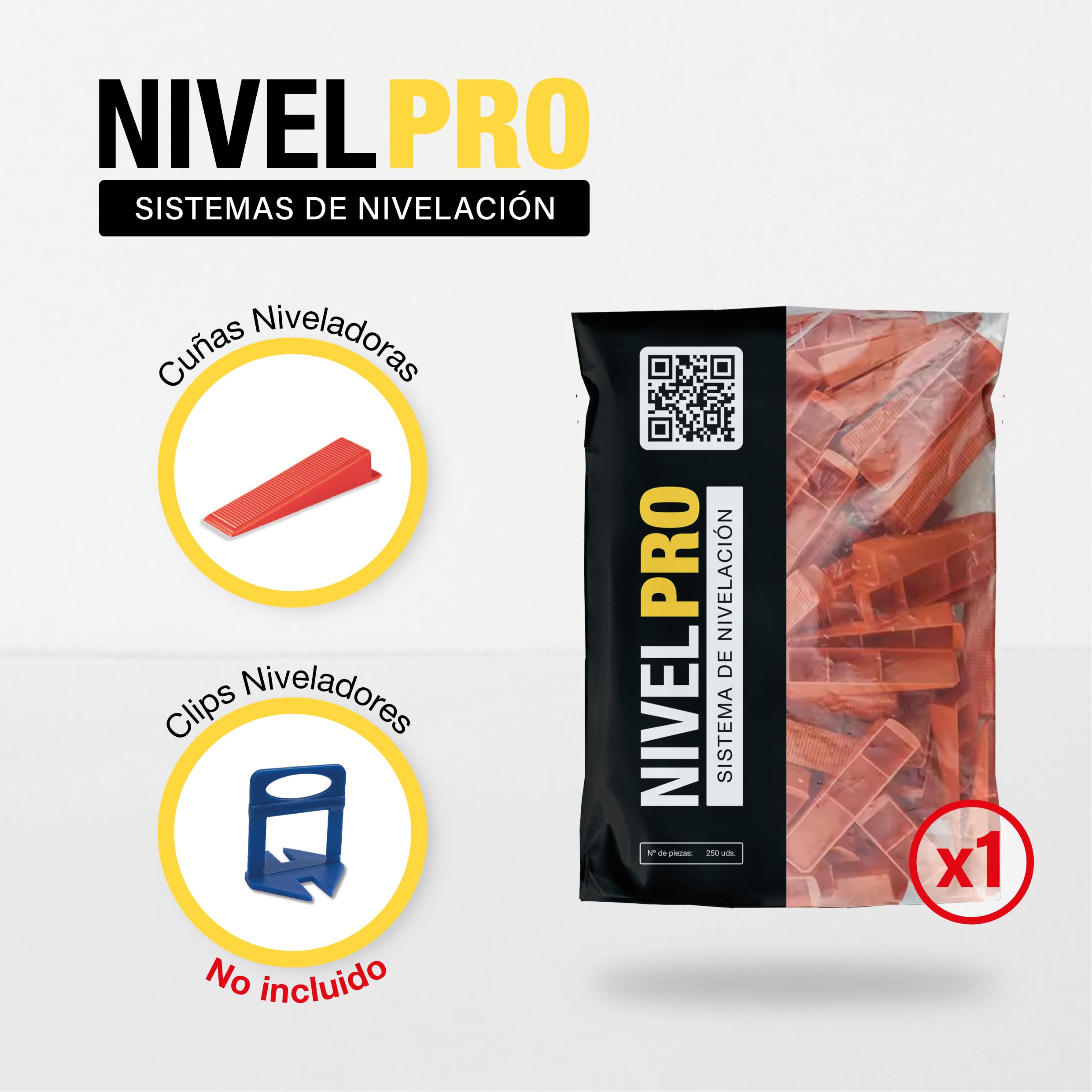NIVELPRO Tile Leveling Clips 0.5mm, 1mm, 1.5mm, 2mm and 3mm, Packs of 250pcs, 1000pcs and 1500pcs, Tile Spacers - Image 3