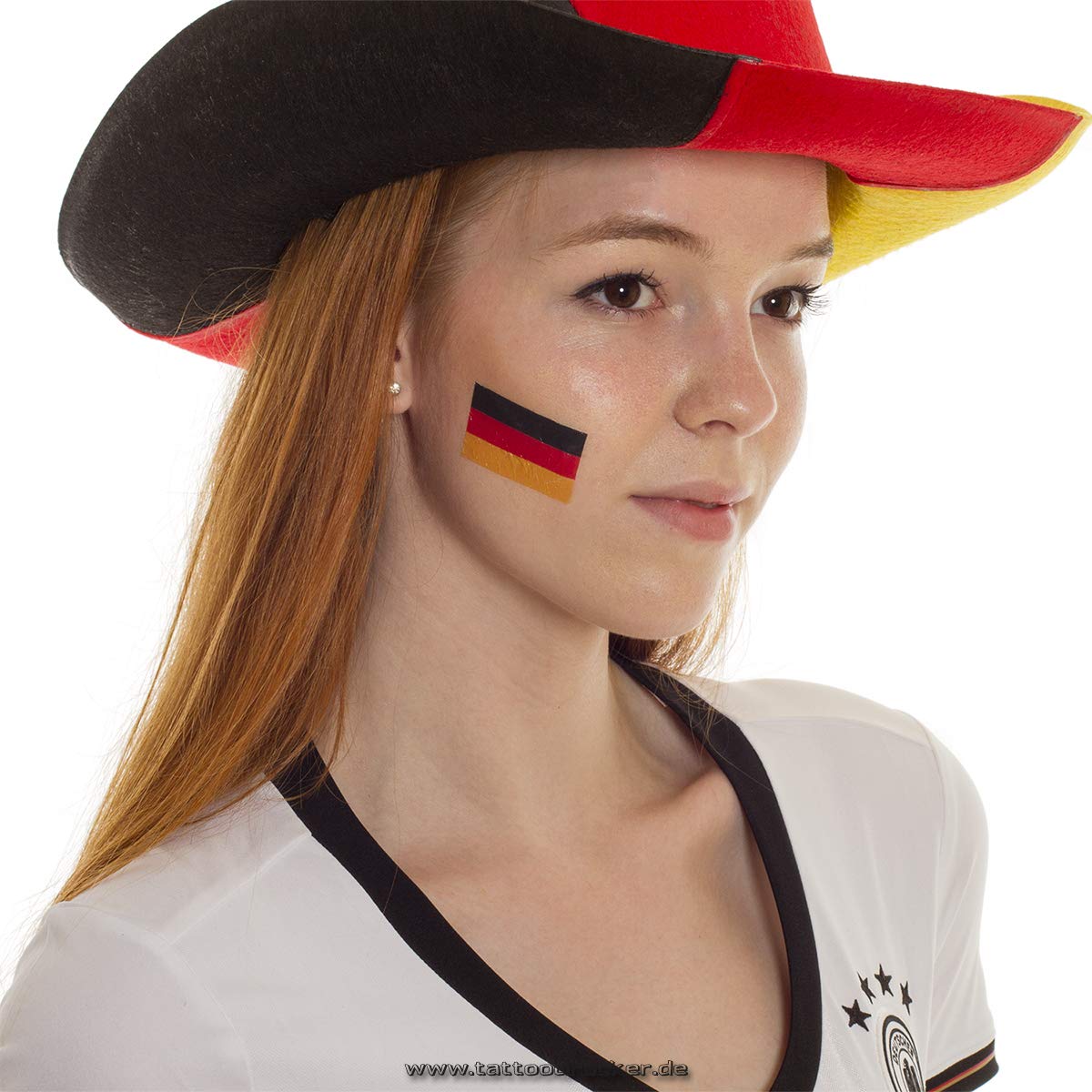 1000 x Deutschland Fahne als temporäres Abziehbild - WM 2026 Fan Tattoo (1000)