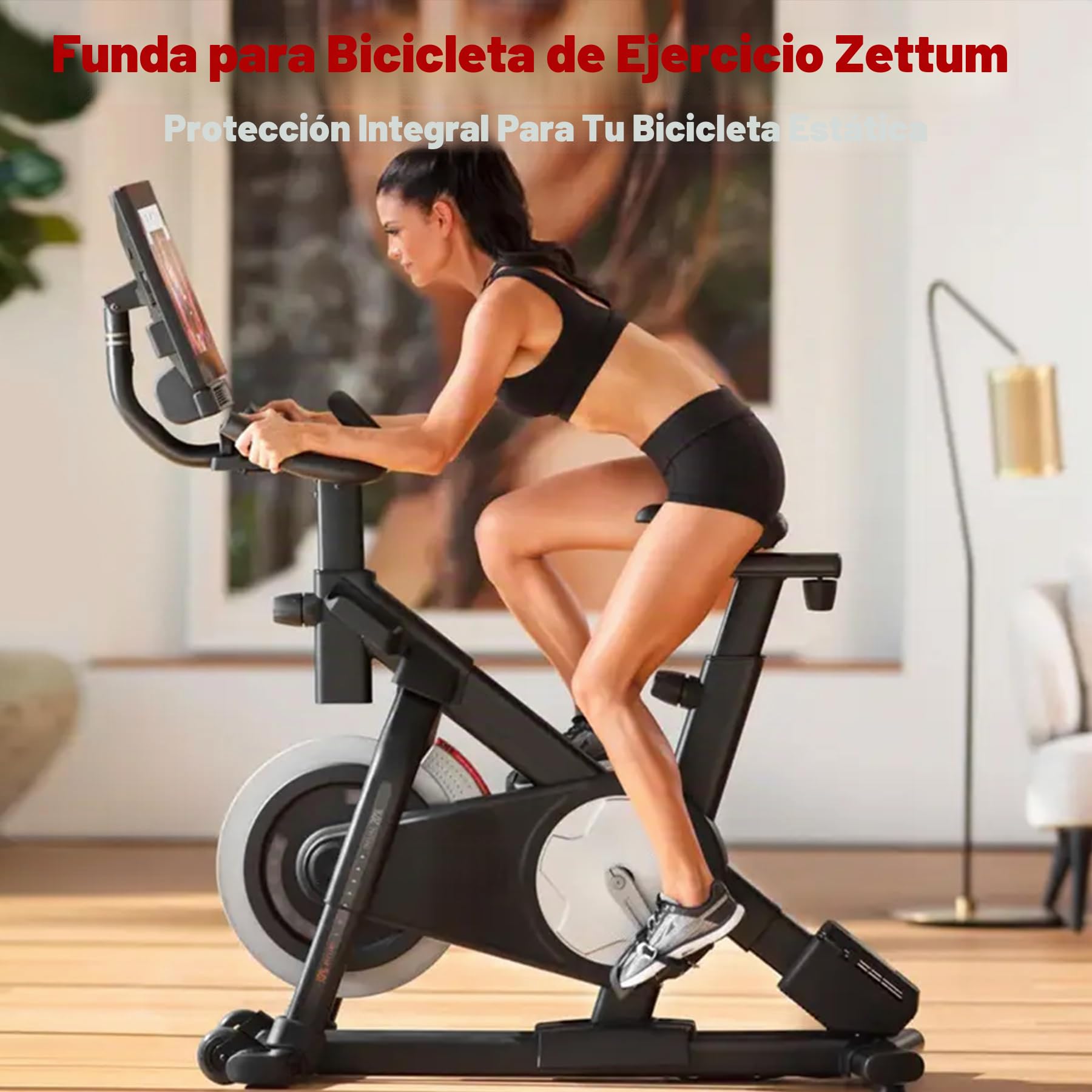 Zettum Funda para Bicicleta estática de Poliuretano 600D, Impermeable, para Almacenamiento Exterior, Fundas de Bicicleta Resistentes para Merach, Wenoker, Bicicleta Vertical, Funda para Bicicleta