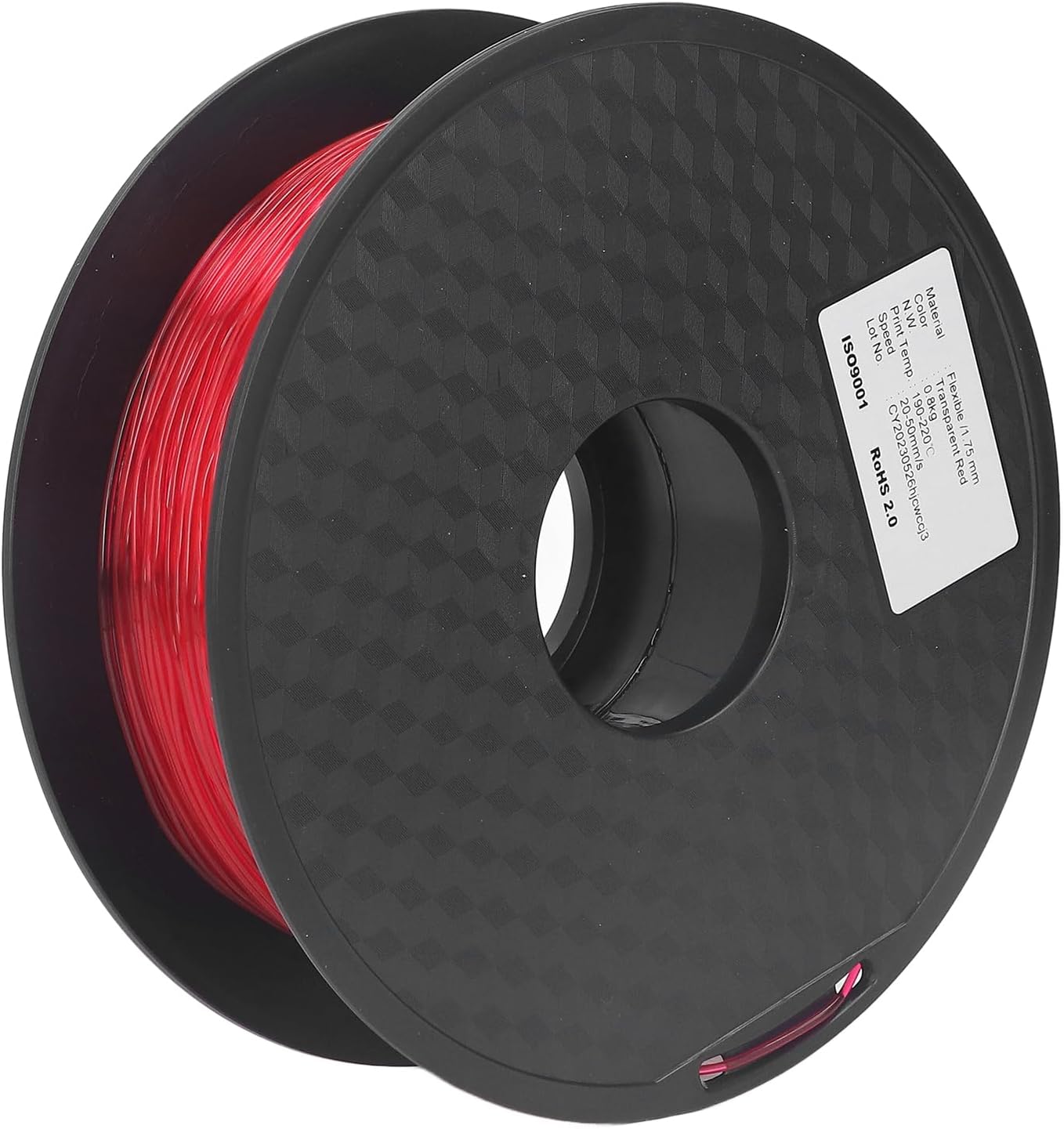 TPU Filament Clog Free Flexible Bundle for 3D Printer Consumables, High Permeability and Stable, 1.75mm 1KG, Suitable for DIY Enthusiasts (Transparent Red)