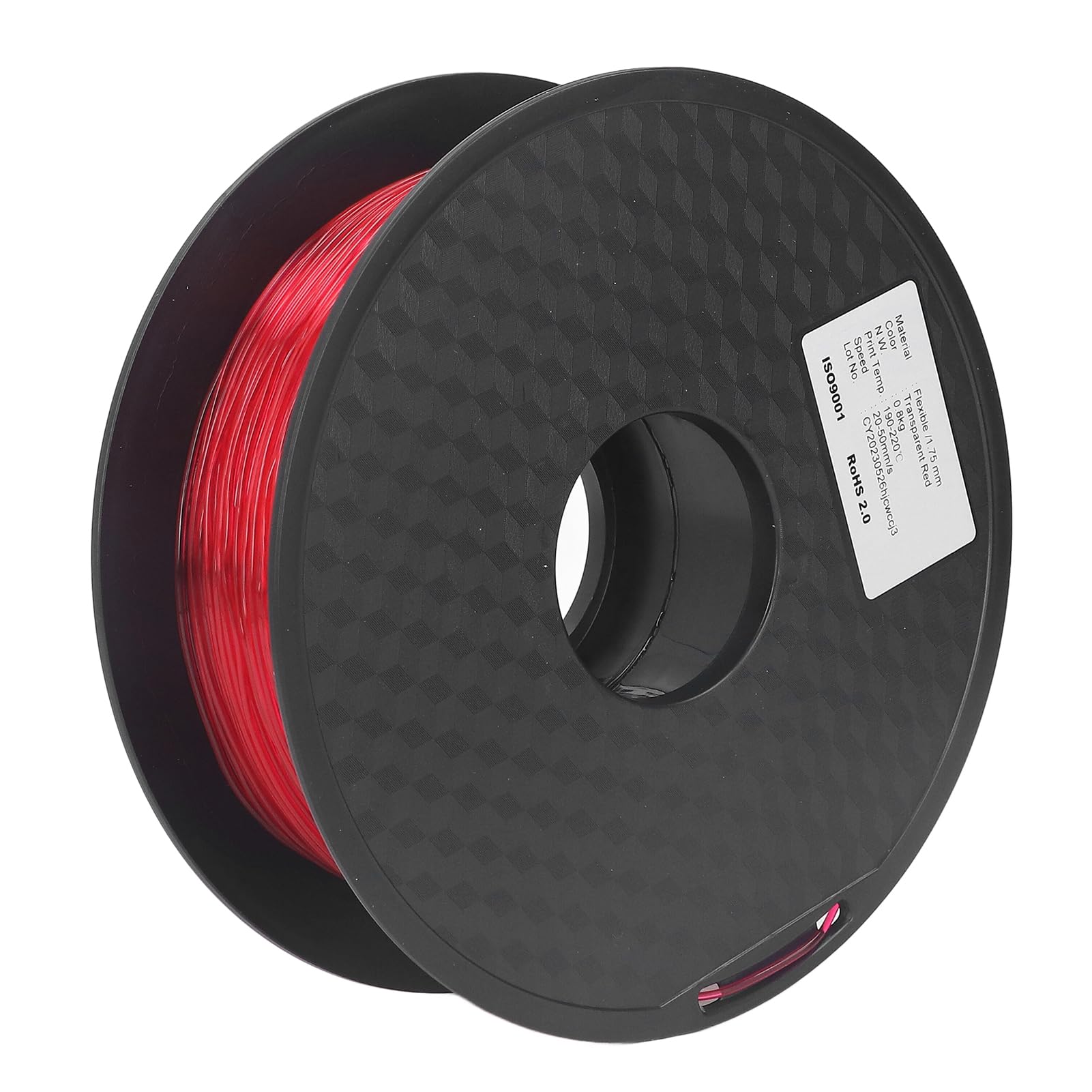 Filament TPU o Wysokiej Przepuszczalności 1,75 Mm 1 Kg Stabilny, Trwały, Elastyczny do Drukarki 3D FDM (Przezroczysta czerwień)