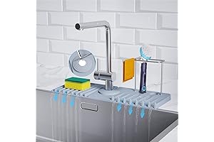 Silicone Sink Splash Guard with Dish Cloth Hanger