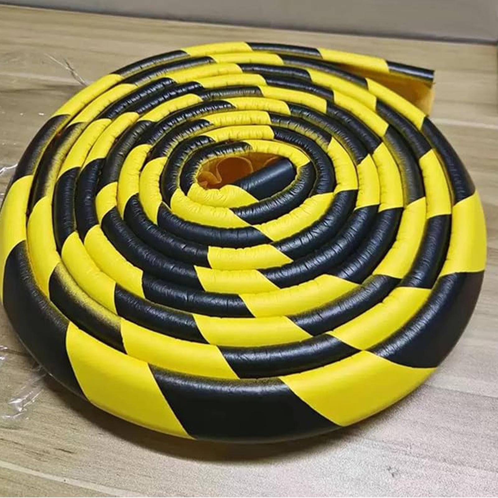 Paraspigoli da parete – Strisce adesive antiurto, protezione in schiuma a L, antiurto, di sicurezza nero-giallo, resistente, resistente al fuoco, per tavolo, porta 'armadio, garage