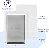 Vista 21 de Puerta para mascotas PetSafe plástico con solapa suave de color, Mediano, M, Blanco