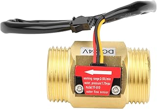 Hall Flowmeter Hall Sensor, YFB10 Hall Flowmeter Switch G1in Water Sensor Meter Counter DC24V 2~50L/MIN