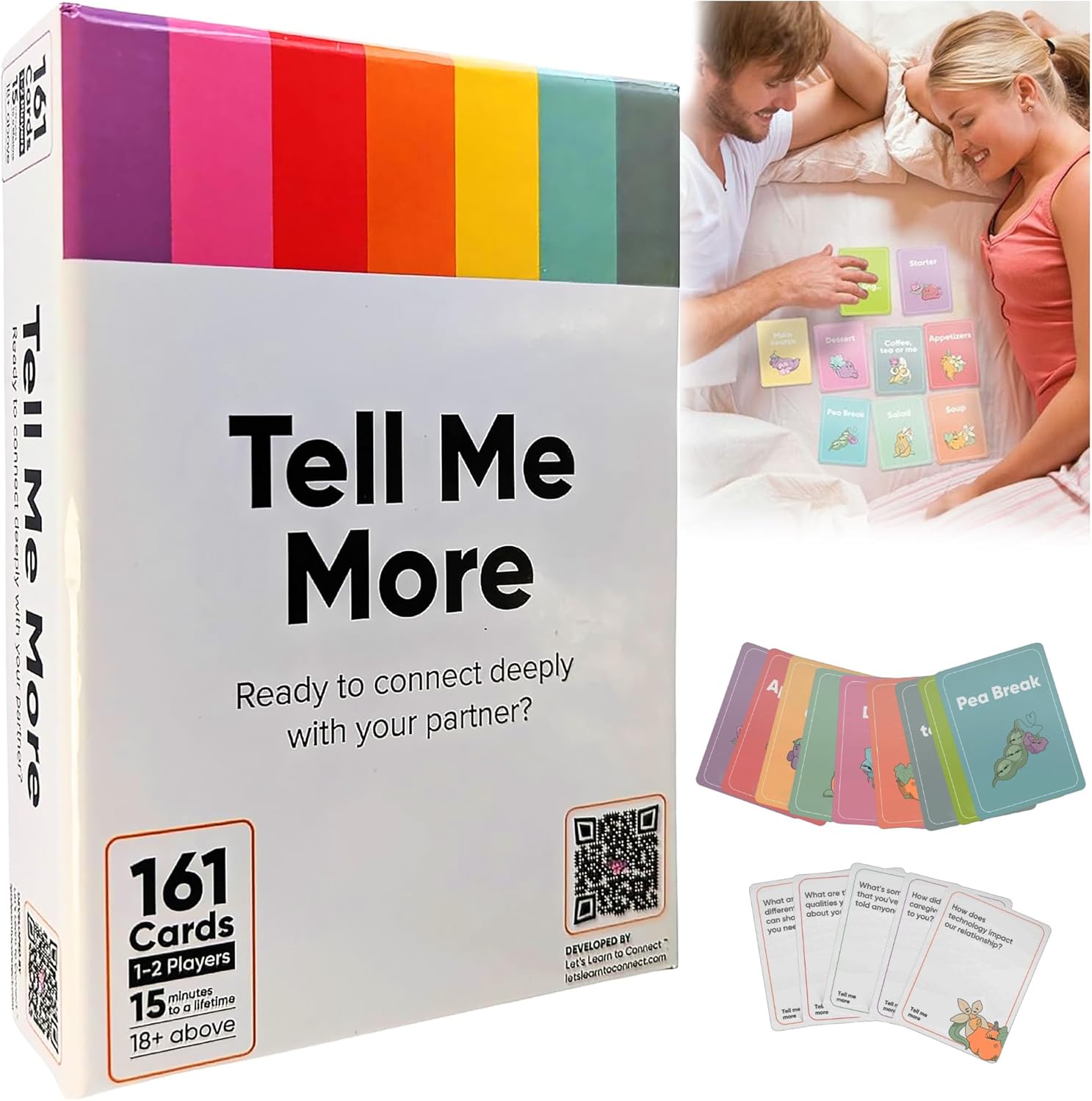 Tell Me More: Reignite Intimacy in Relationships: Fun Couples Card Game for Deeper Conversations and Connection – Ideal for Date Nights, Conflict Resolution, and Deep Connection