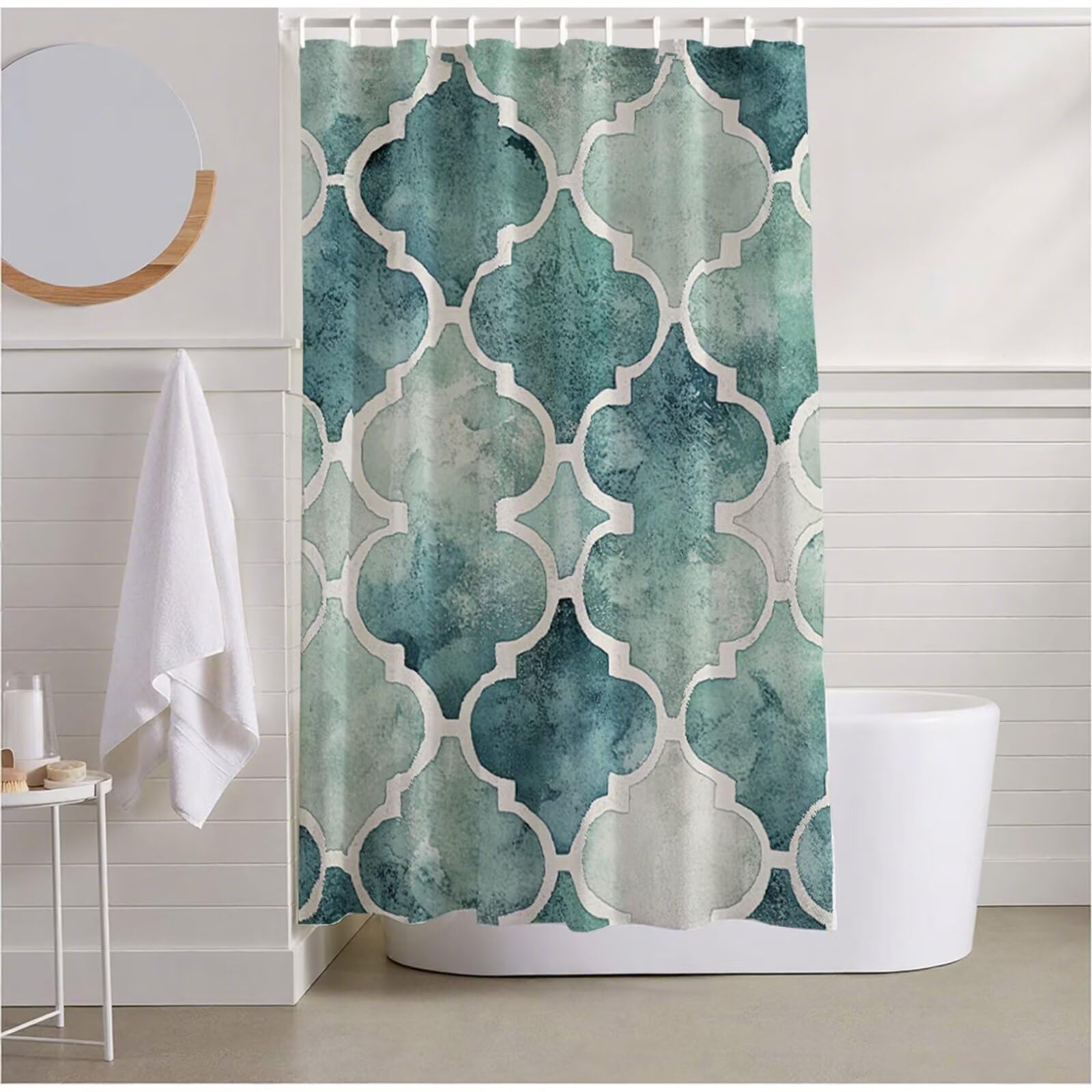 Abstrakcyjny prysznic ain 180 x 200 cm wodoodporny z obciążonym brzegiem zielony poliester wanna ain można prać w pralce, idealny do wanien i pryszniców elegancka dekoracja łazienki