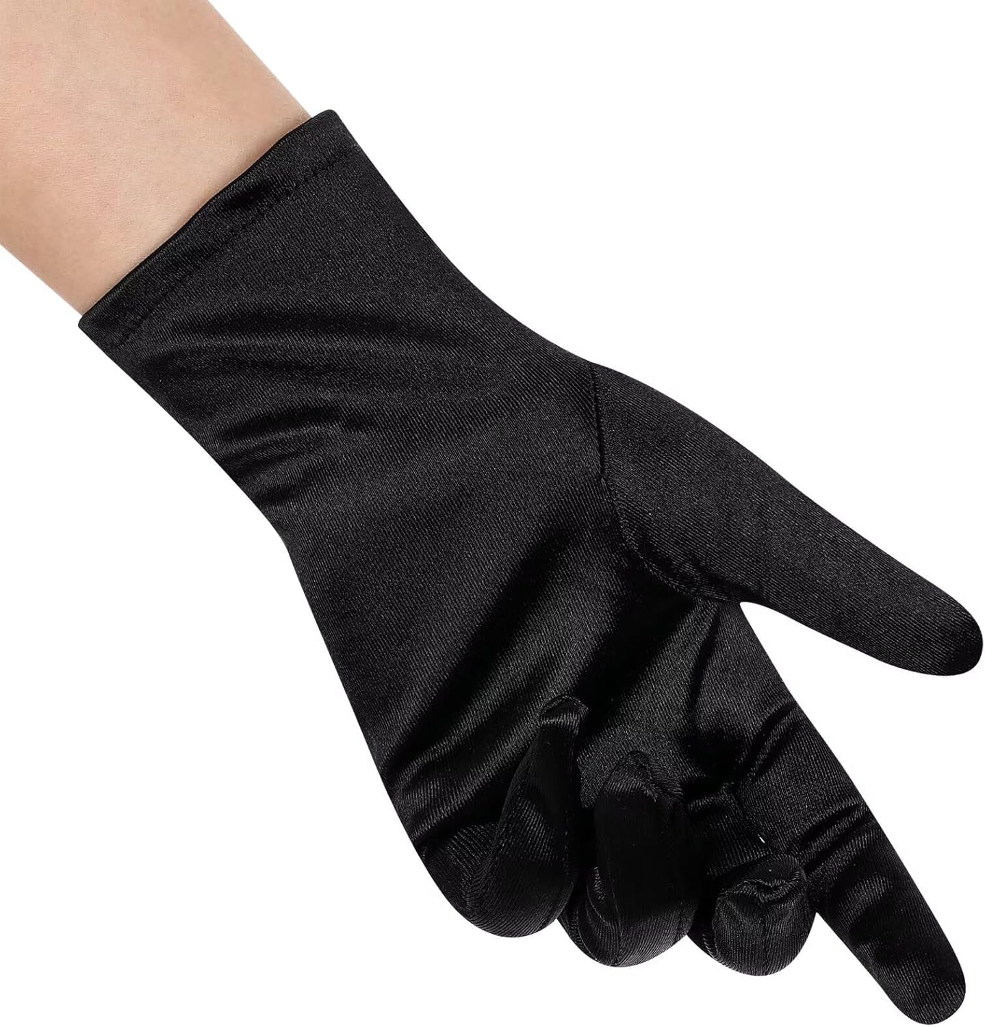 Women's Short Satin Gloves Wrist Length Opera Tea Party Gloves for Wedding Bridal Prom Banquet Costume - Image 2