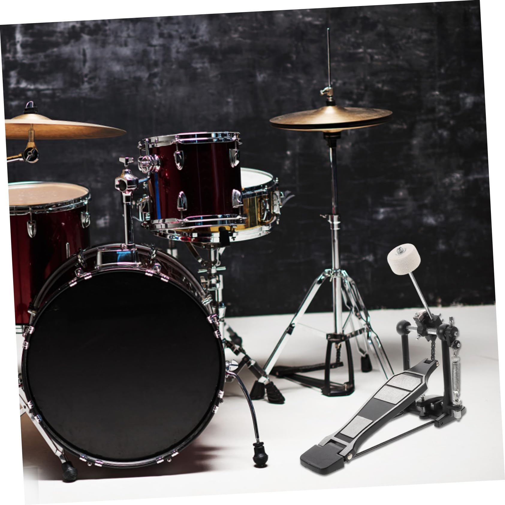 Pedale per Grancassa in Lega di Alluminio per Batteria Acustica e Jazz, Design Antiscivolo Portatile con Chiave per Tamburo, per Esercitazioni e Performance