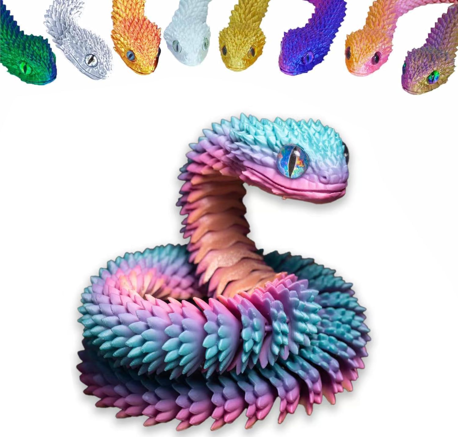 Amazon.com: 3D Printed Animals Set 3D Printed Snake Toys 3D Printed ...