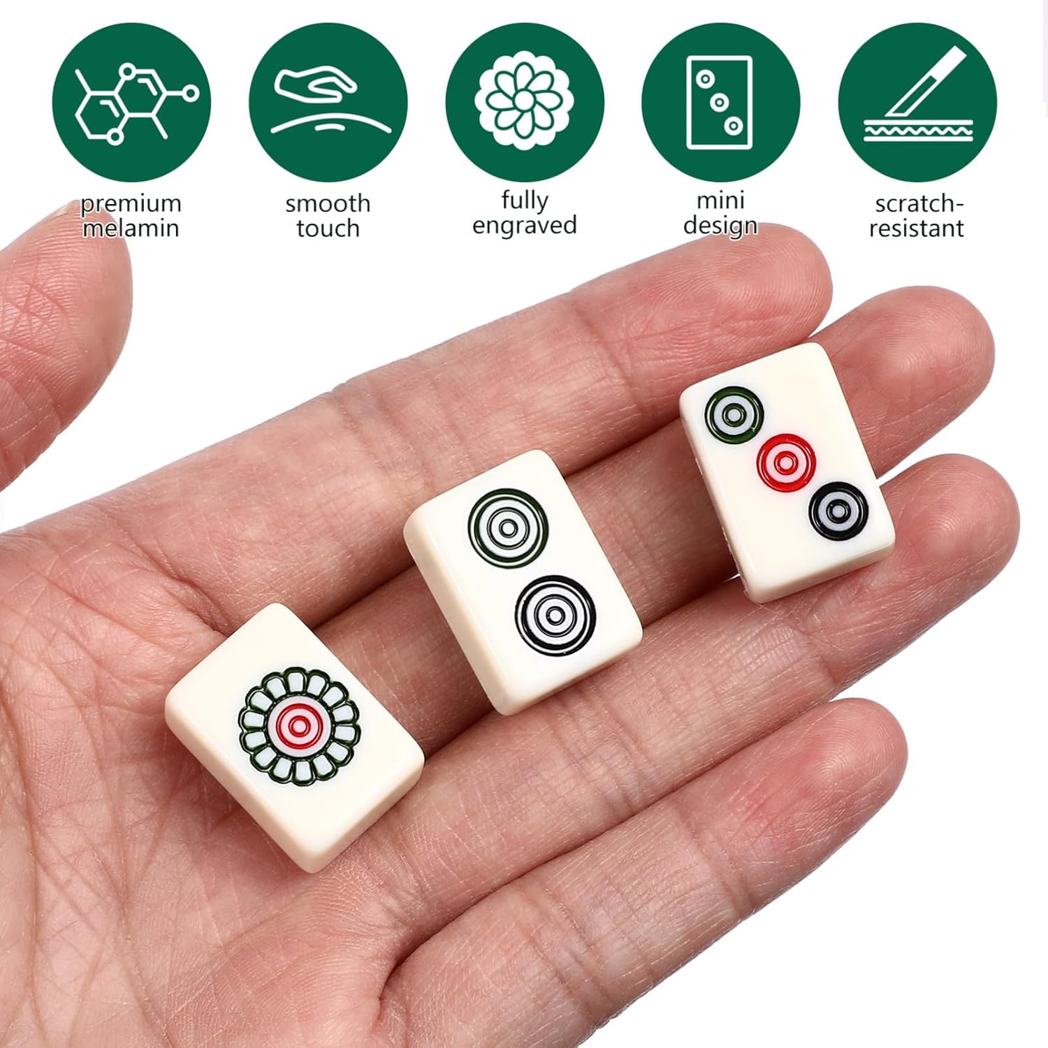 BESPORTBLE 1 Set Mini Mahjong Game, Portable Travel Mahjong Gatherings Team Game