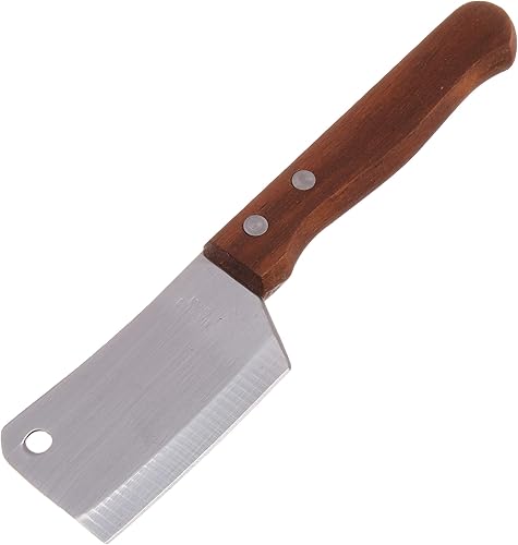 Chef Craft Juego de 2 cuchillos de corte estilo carnicero, hoja de acero inoxidable, mango de madera, color plateado