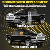 Vista 2 de WEILEITE Bombilla LED para espejo lateral, bombilla de señal de giro, cubierta de lente para Dodge Ram 1500 2009-2011 2012 2013 2014 2015 2016 2017