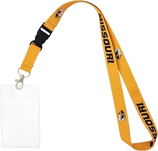 Desert Cactus University of Missouri Lanyard Tigers MU Mizzou Car Keys College ID Badge Holder Keychain Detachable Breakaway Snap Buckle (w/Pouch Yellow)