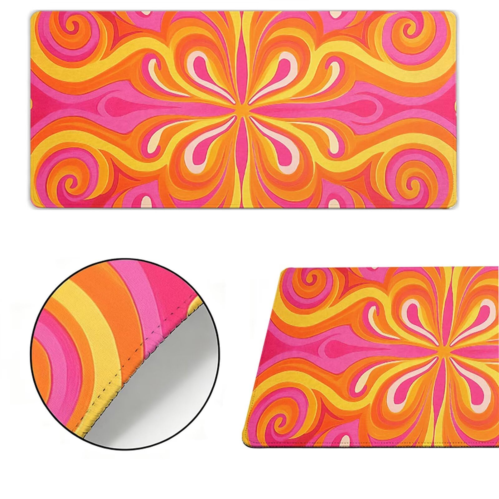 Podkładka pod mysz XXL 1200x400x3mm podkładka pod mysz różowa podkładka pod mysz żółta poprawia precyzję i szybkość, antypoślizgowe wodoodporne, szyte krawędzie, akcesoria do gier, komputer, prezent