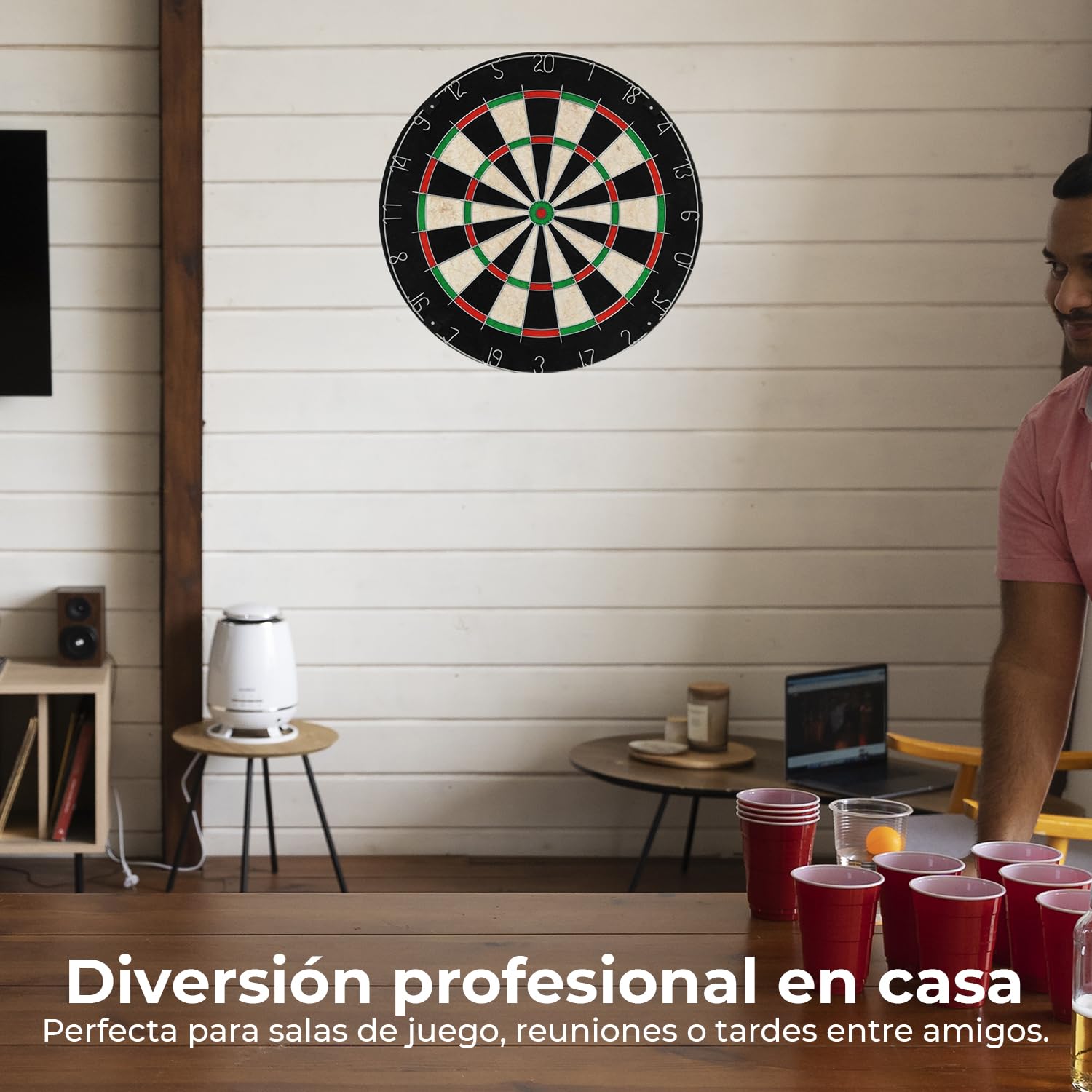 Diana de Dardos Sisal Profesional CANNON 6 Dardos Plástico Punta Metal Juegos Entretenimiento Adultos
