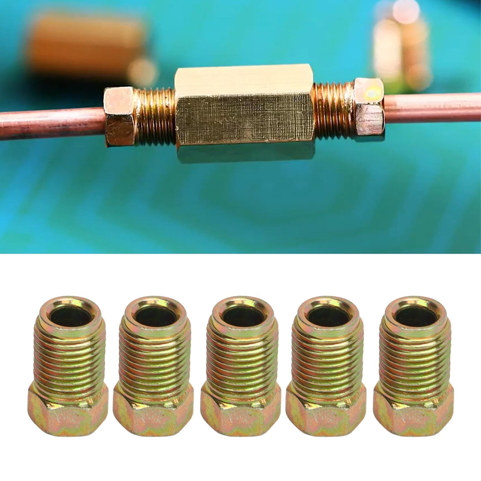 30 Piezas Accesorios de Línea de Freno 3/8 Pulgada 24 Hilos Unión de Línea de Freno Resistente de Metal para Tubo de Línea de Freno de 3/16 Pulgada Garantiza una Conexión