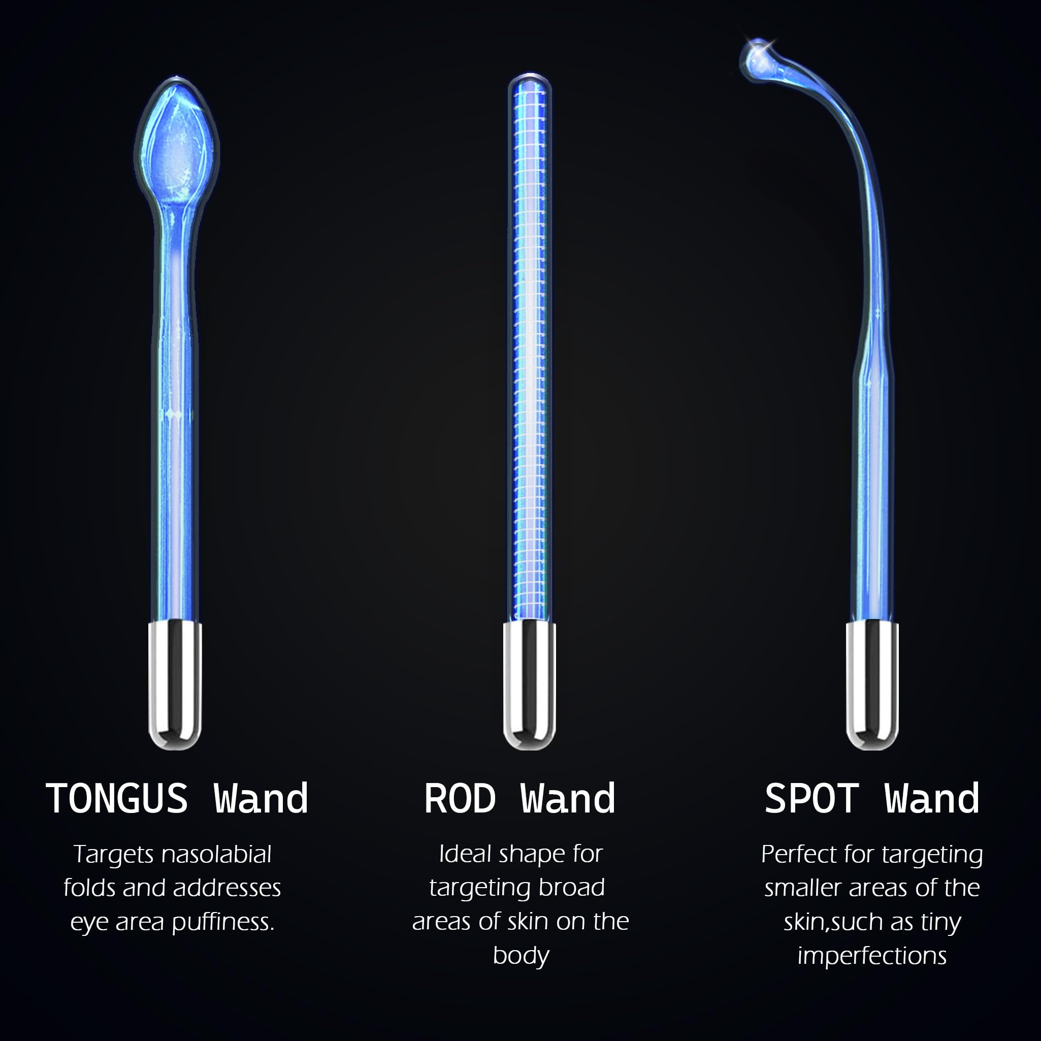 Asta ad alta frequenza, 6 neon argon ad alta frequenza Hf asta portatile ad alta frequenza rassodamento della pelle acne spot rughe rimozione occhi gonfi, cura del corpo, massaggiatore viso